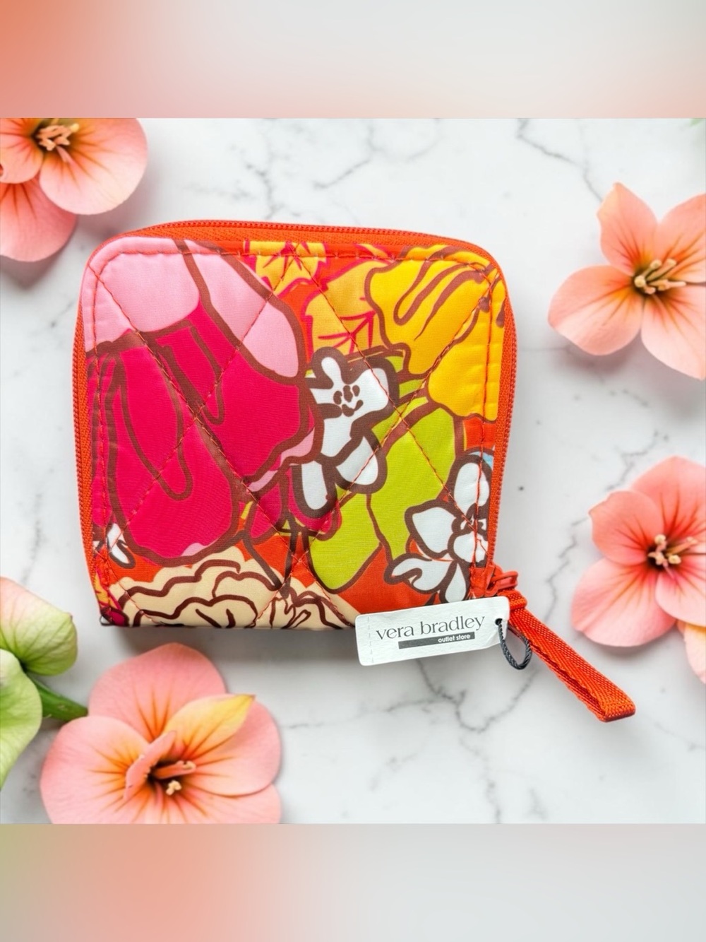 🩷🧡VERA BRADLEY🩷🧡Midday Garden Essential Small Zip Around Wallet/NWT